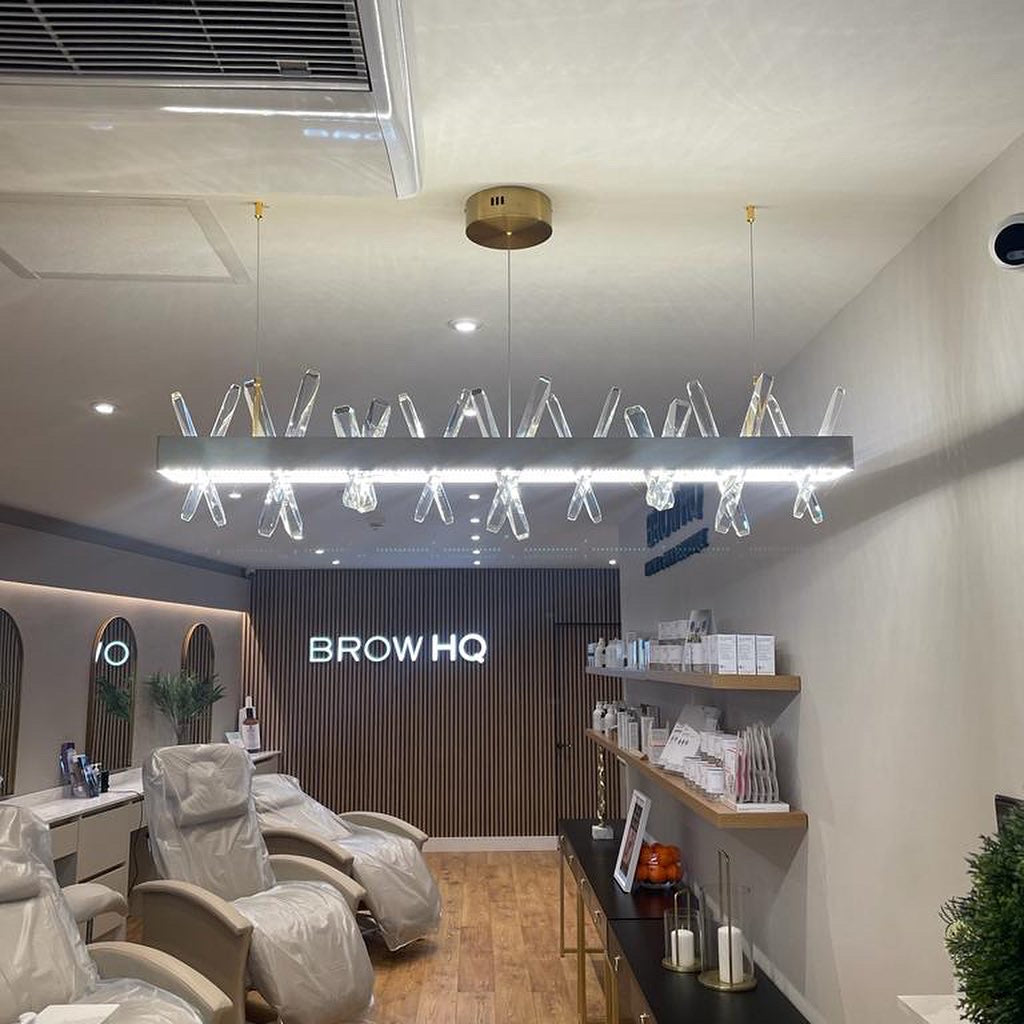 Yakutia Rectangular Chandelier by VORELLI, rectangular chandelier product image for dining rooms, kitchen islands and private dining