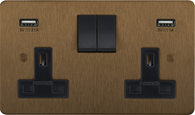 Horizon Classic Double Socket + USB architectural switches view 5