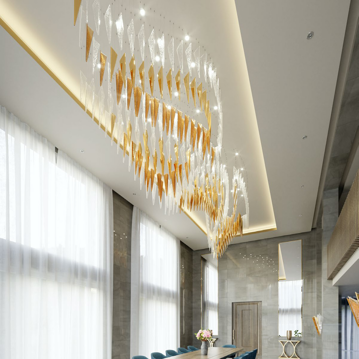 Crystal Vortex Project Installation architectural lighting studio view