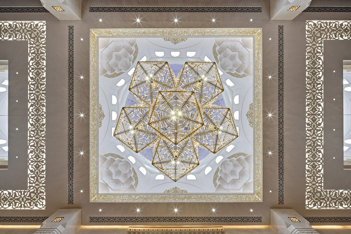 Geometric Crystal Frame Project Installation project lighting view 6