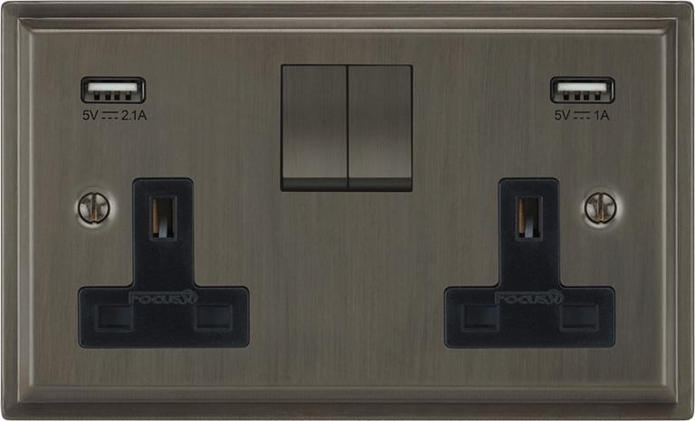Sheraton Double Socket + USB architectural switches view 5