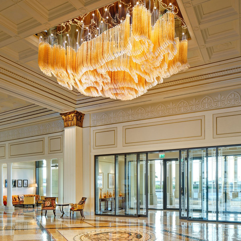 Floral Amber Glass Tube Project Installation project lighting studio view