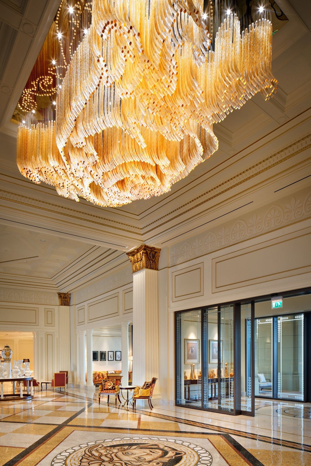 Floral Amber Glass Tube Project Installation project lighting view 5