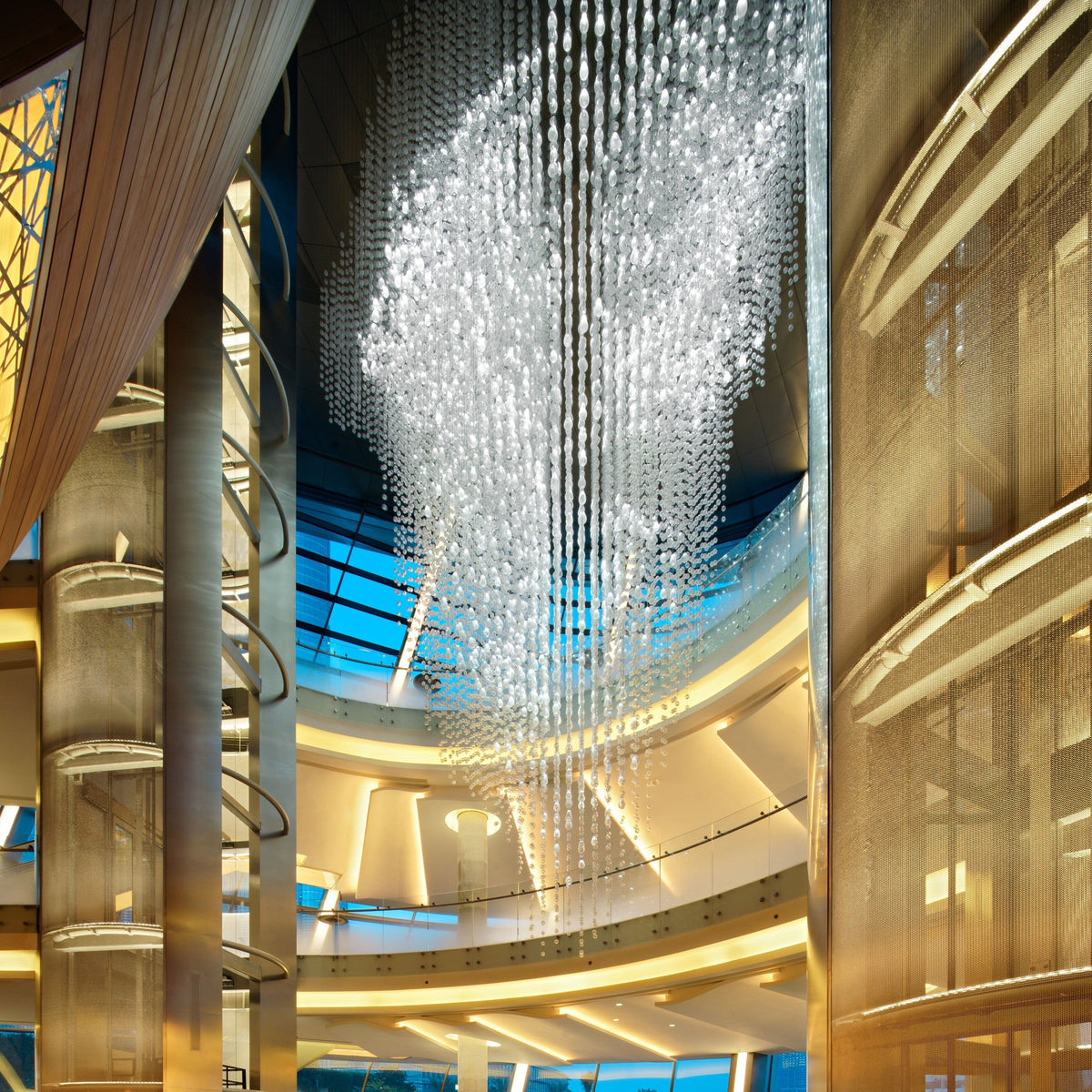 Crystal Bead Waterfall Project Installation project lighting view 7