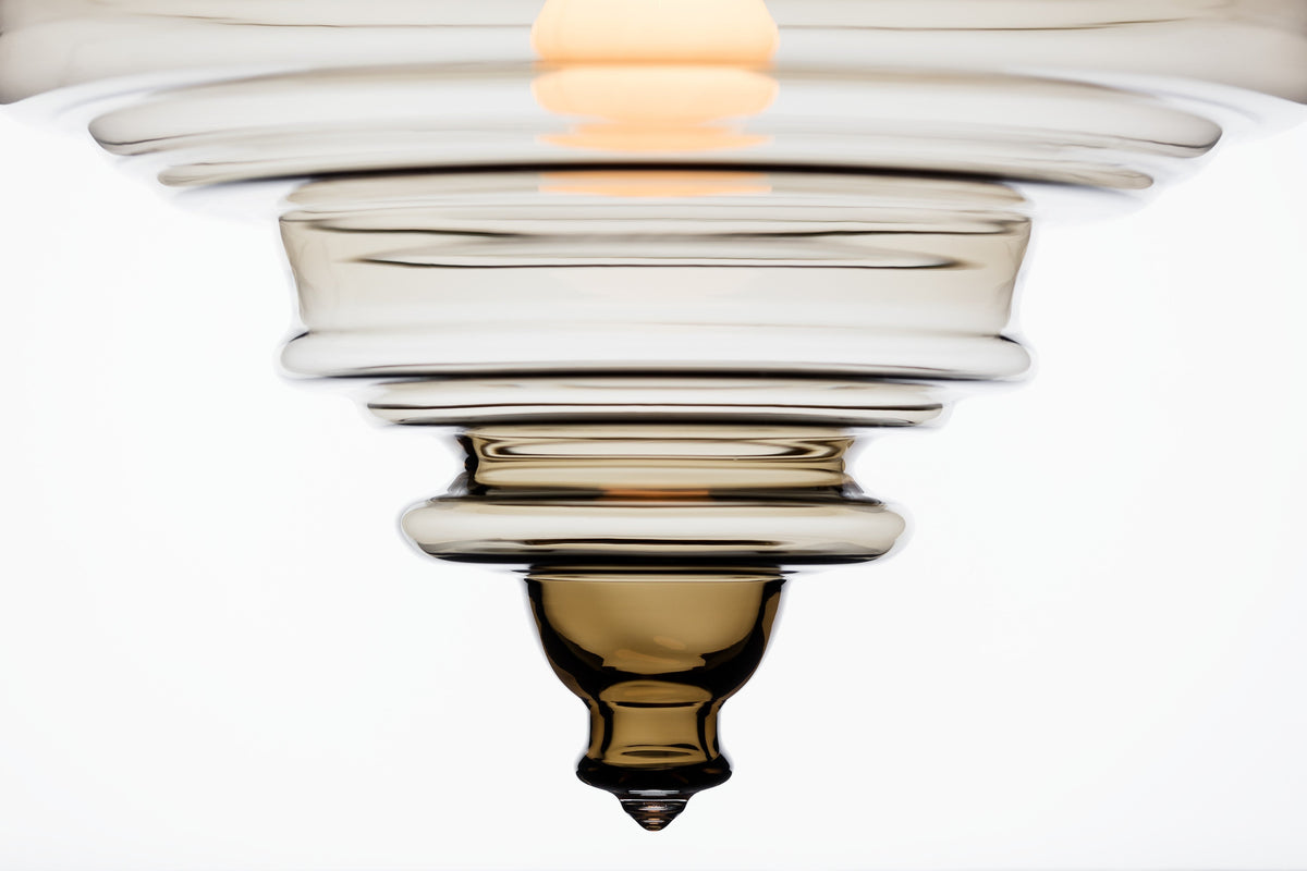 Clear & Tea Cone Glass Project Installation pendant light view 9