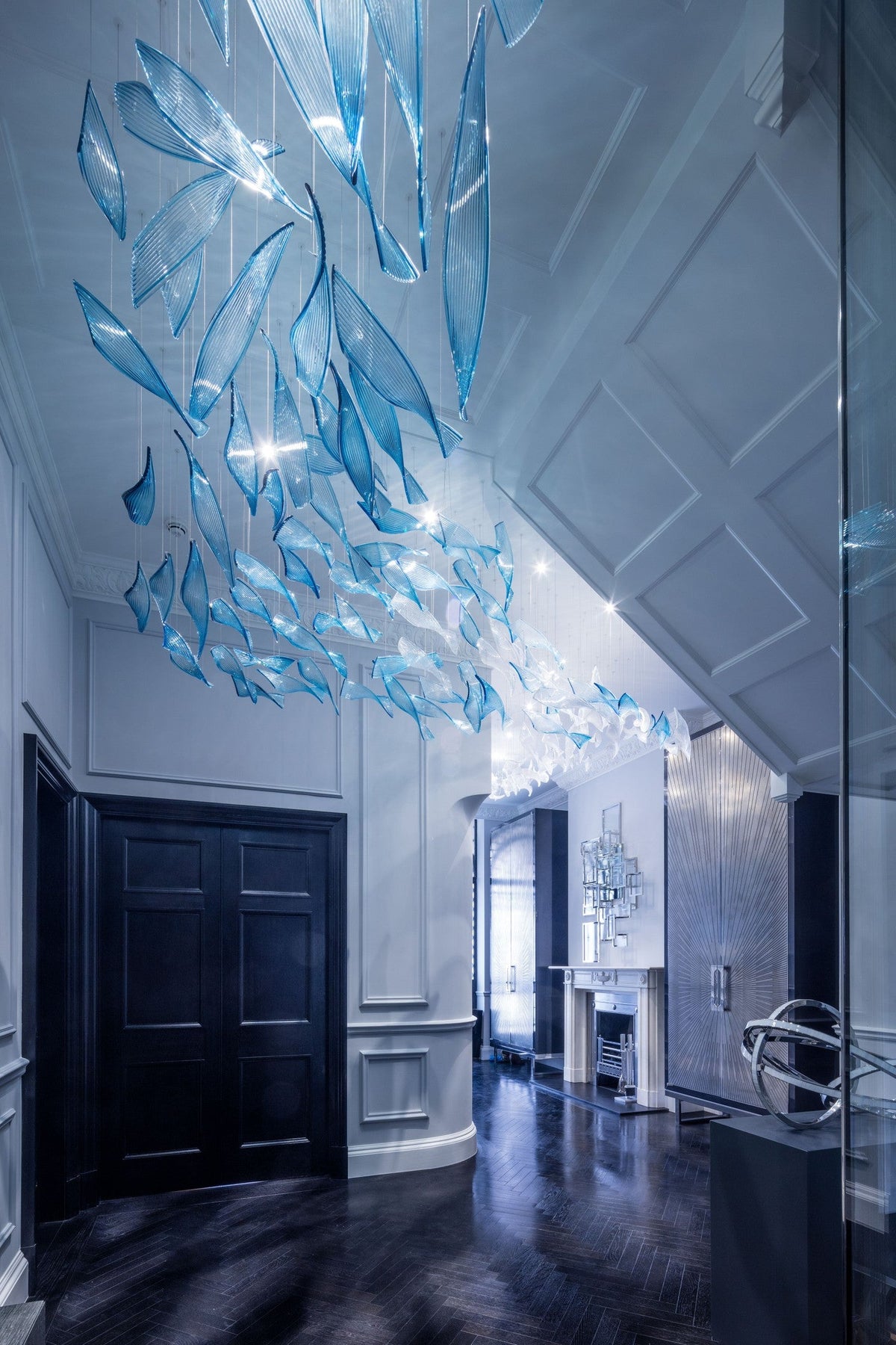 Floating Fin Project Installation chandelier view 4