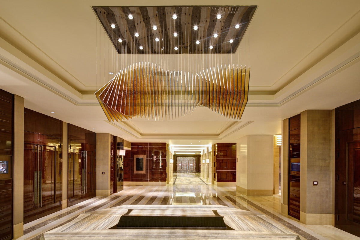 Architectural Wave Project Installation chandelier view 3