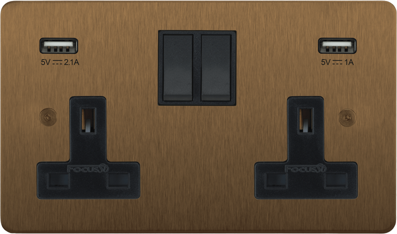 Ambassador Classic Double Socket + USB architectural switches view 4