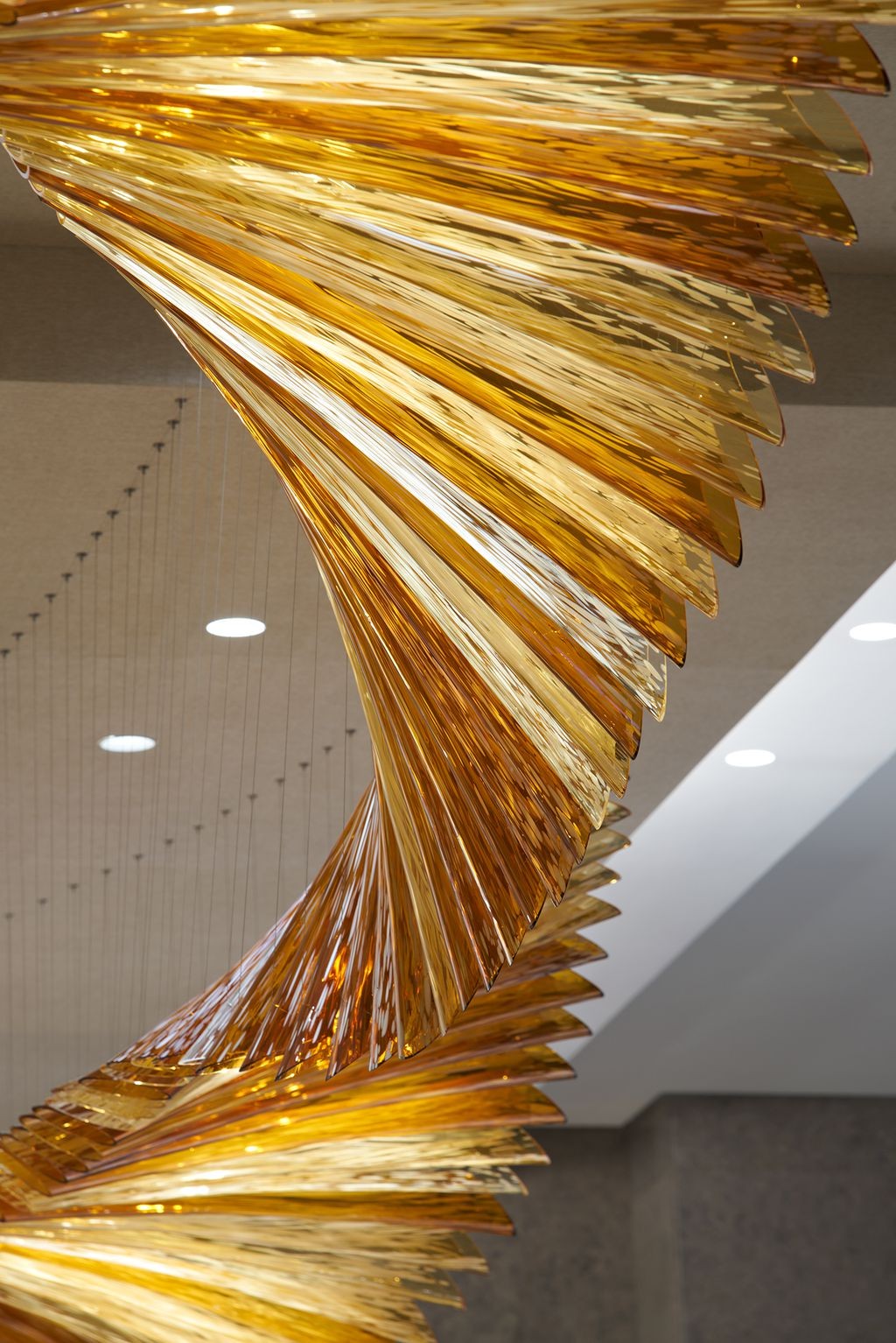 Fluted Helix Project Installation project lighting view 2