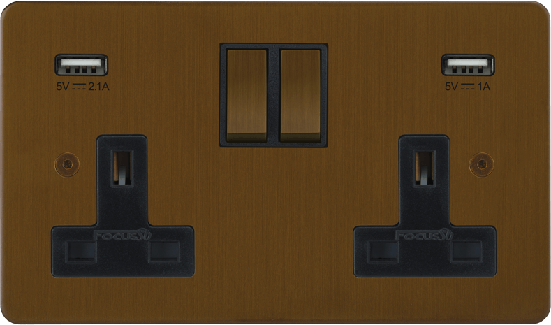 Ambassador Classic Double Socket + USB architectural switches view 3