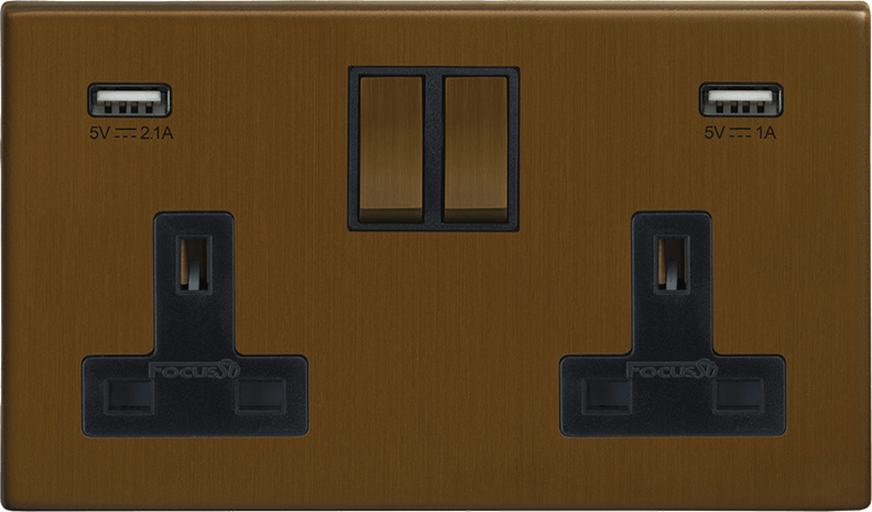 Morpheus Double Socket + USB architectural switches view 3