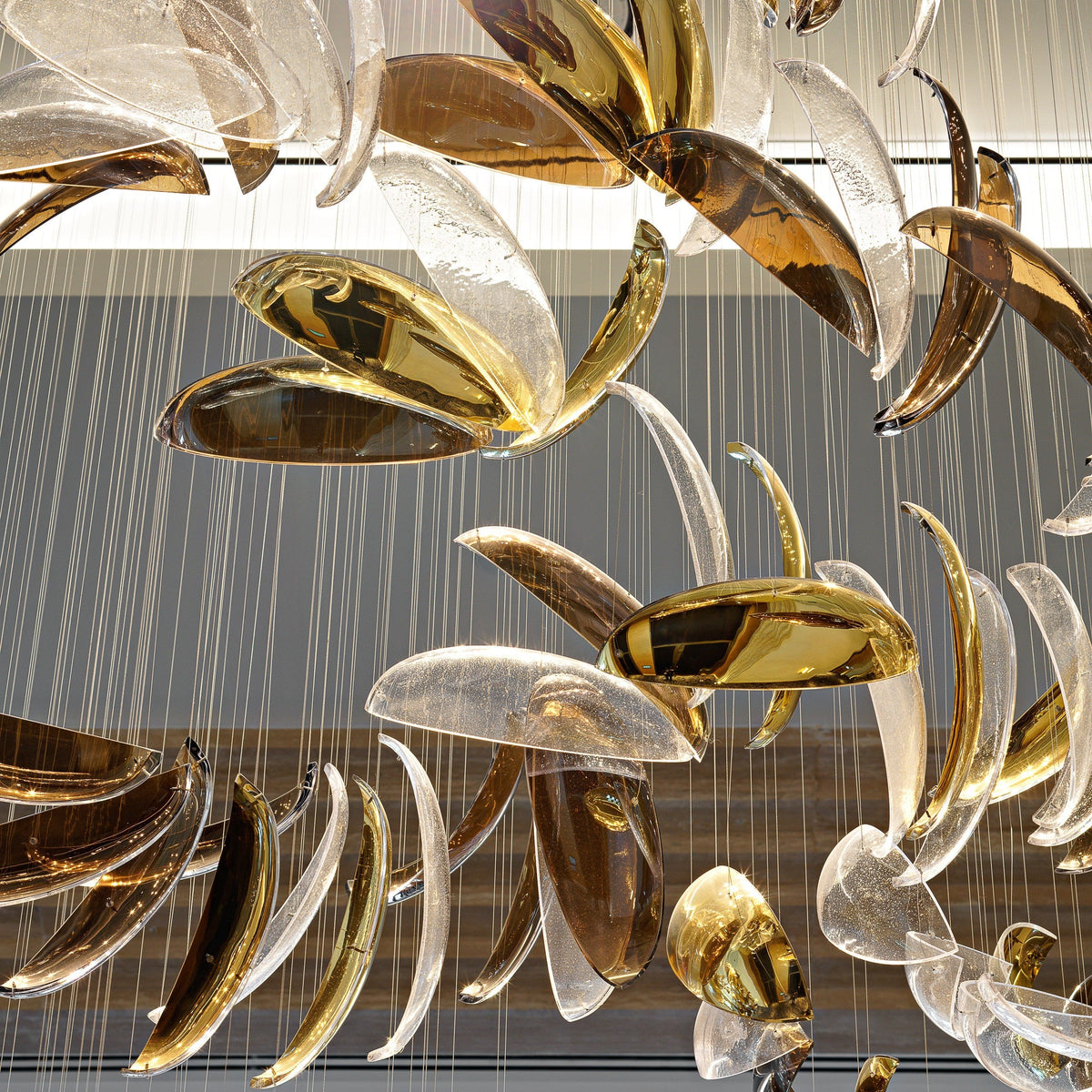 Flowing Gold Oval Project Installation project lighting view 2