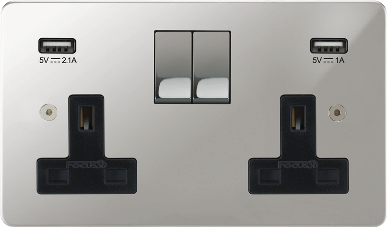 Horizon Classic Double Socket + USB architectural switches view 10