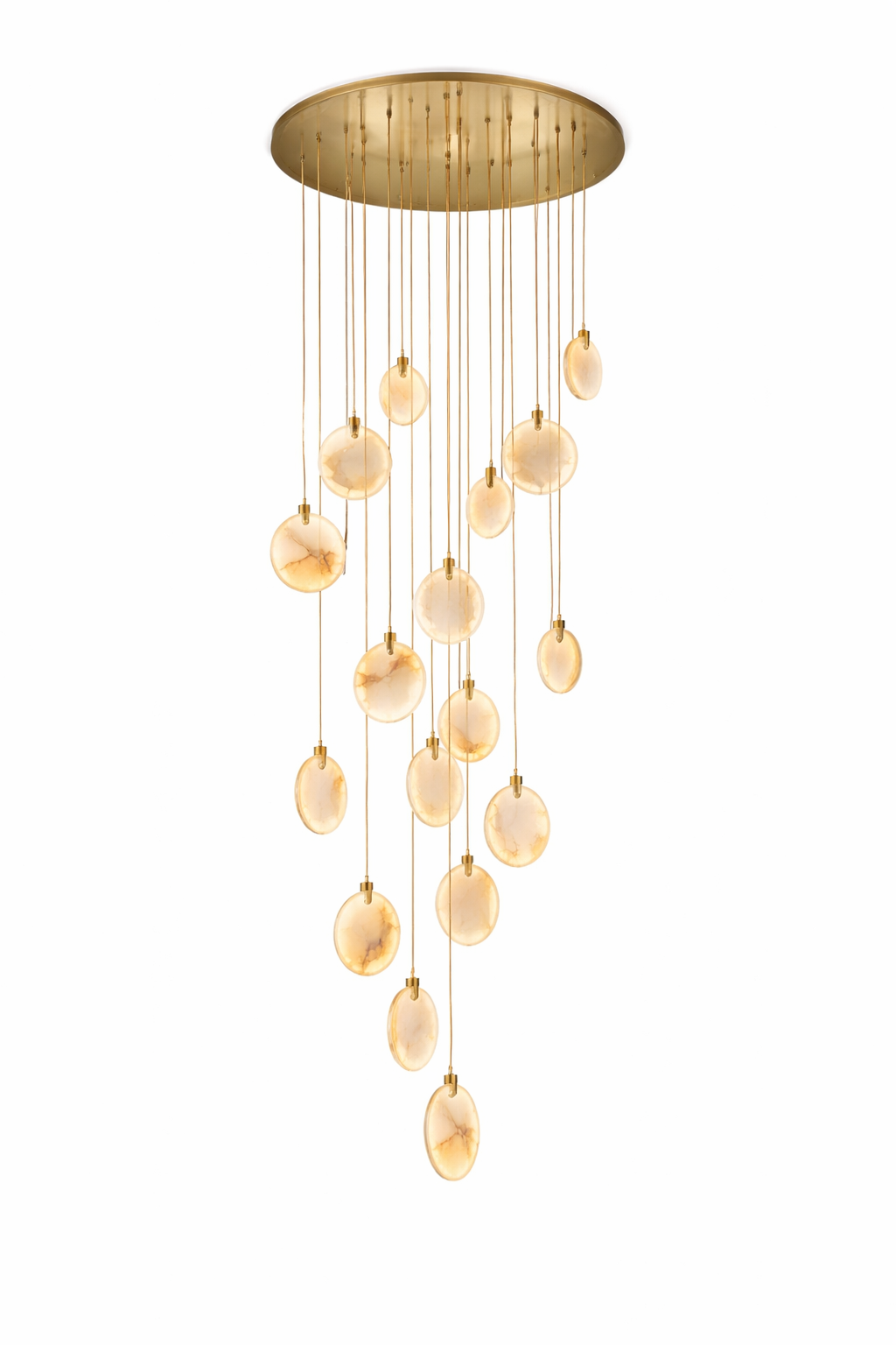 Calacatta Marble Pendant Staircase Chandelier