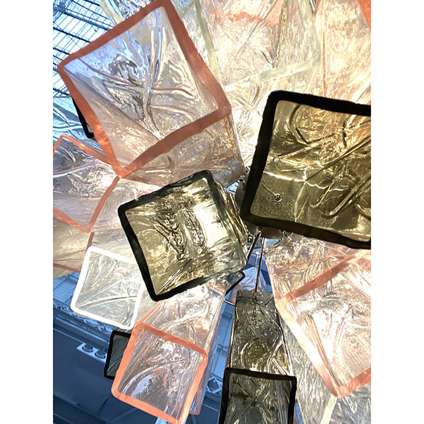 VORELLI Solana Squares Murano Glass Staircase Chandelier - Squares Murano Glass image 5