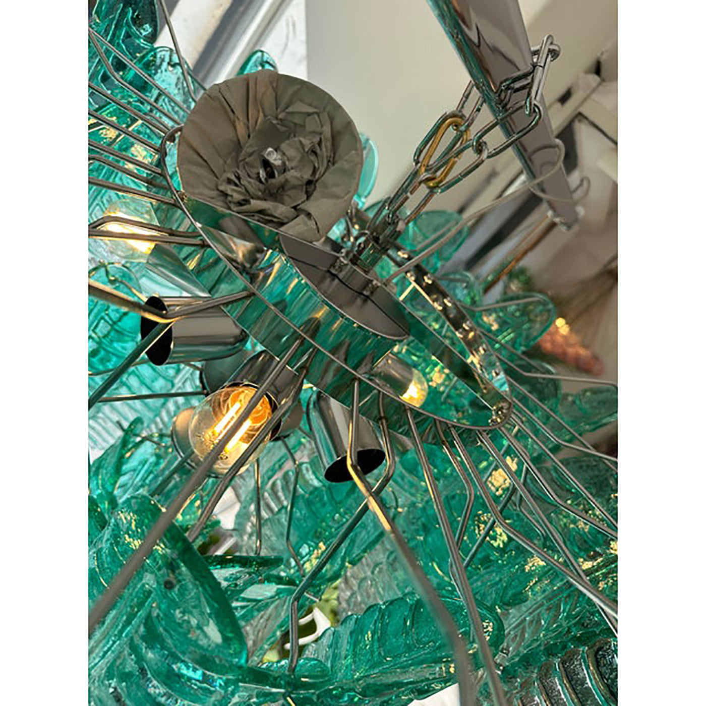 VORELLI Jesolo Felci Murano Glass Staircase Chandelier - Felci Murano Glass image 4