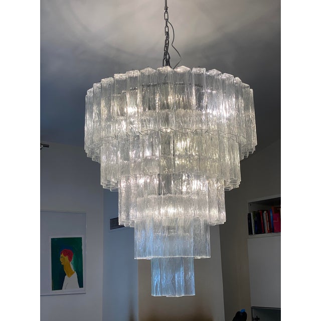 VORELLI Brisighella Squares Murano Glass Staircase Chandelier - Squares Murano Glass image 5