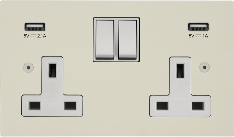 Ambassador Square Double Socket + USB architectural switches view 13