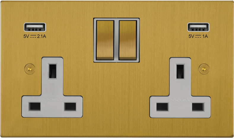 Ambassador Square Double Socket + USB architectural switches view 14