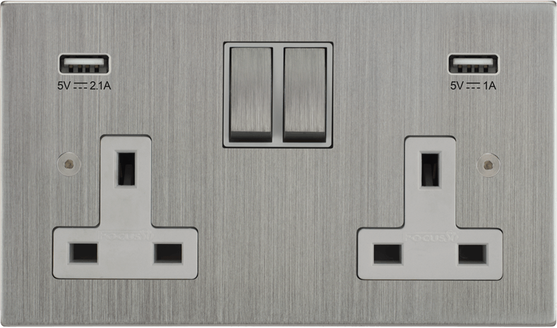 Ambassador Square Double Socket + USB architectural switches view 15