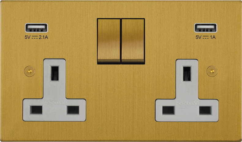 Horizon Square Double Socket + USB architectural switches view 14