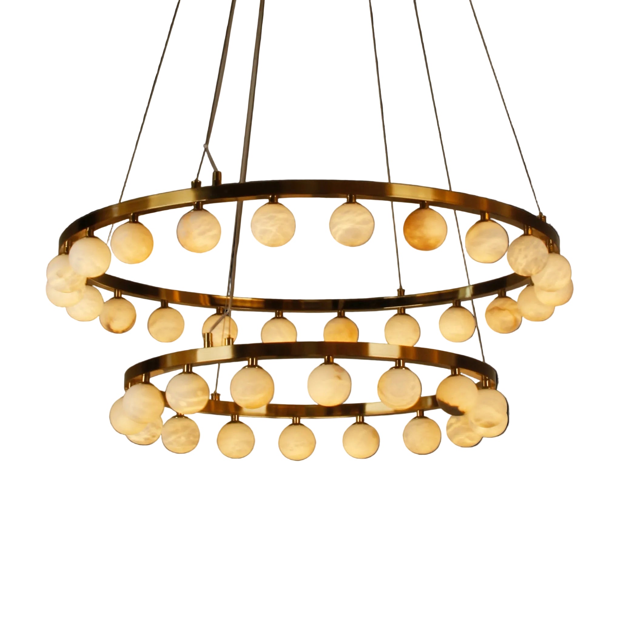 Orbit Marble Double Ring Chandelier
