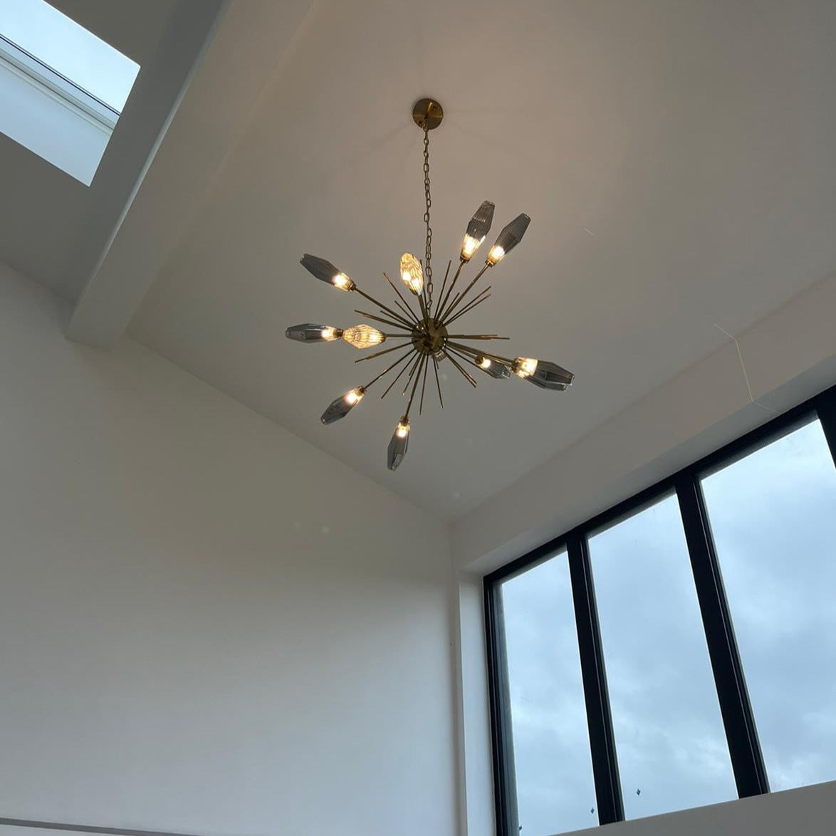 Modern Abdera pendant light with smoky glass in contemporary UAE interior