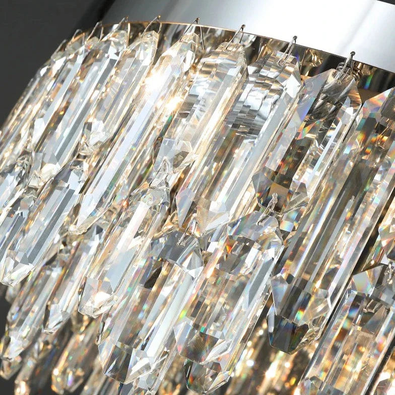 Side view showing depth and crystal layering of Abruzzi ceiling light