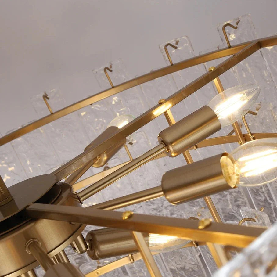 Gold linear frame detail of Ambani Rectangular Chandelie
