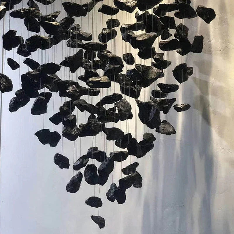 Close-up detail of cascading crystal elements on Basilicia chandelier
