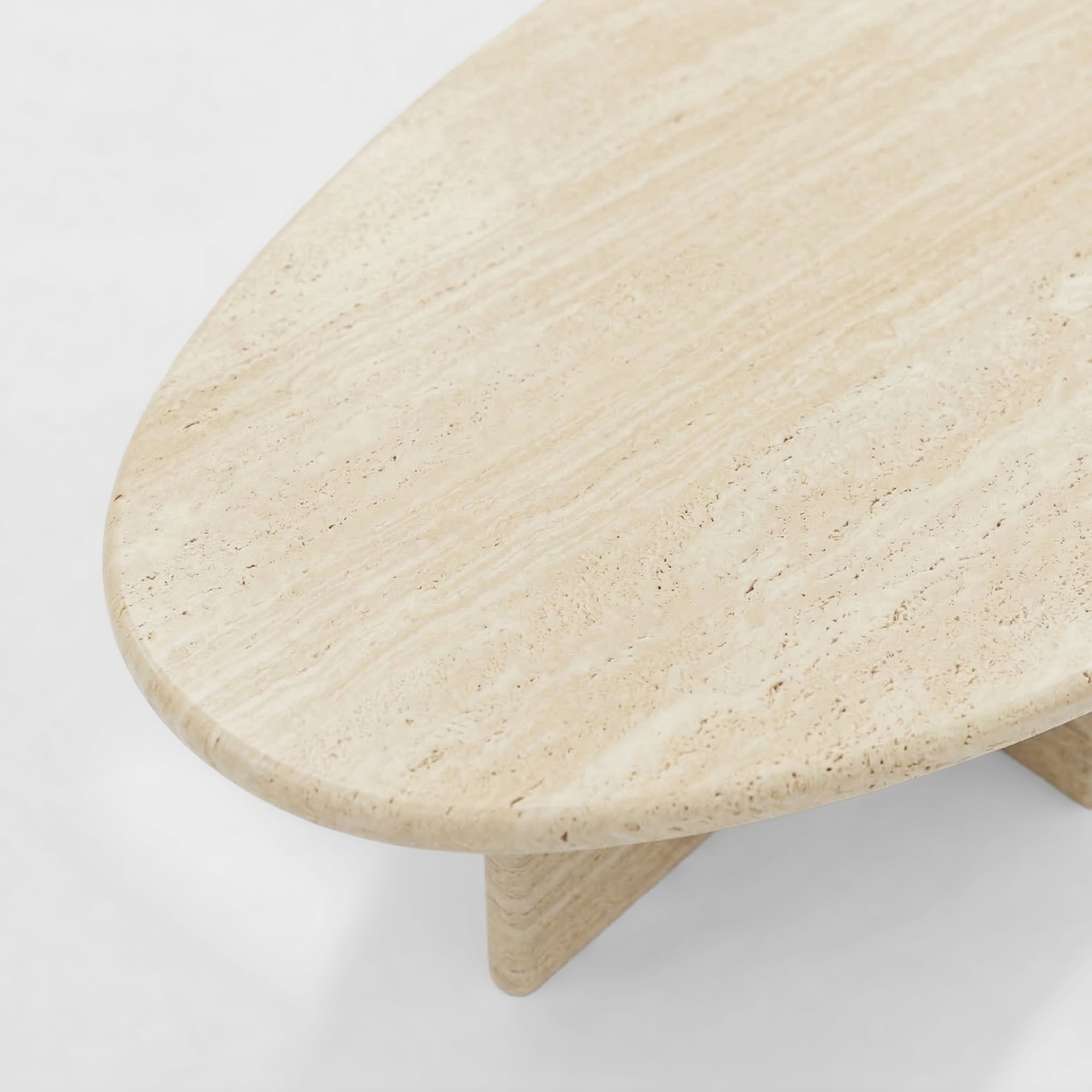 Beige Travertine Coffee Table - Pebble by VORELLI