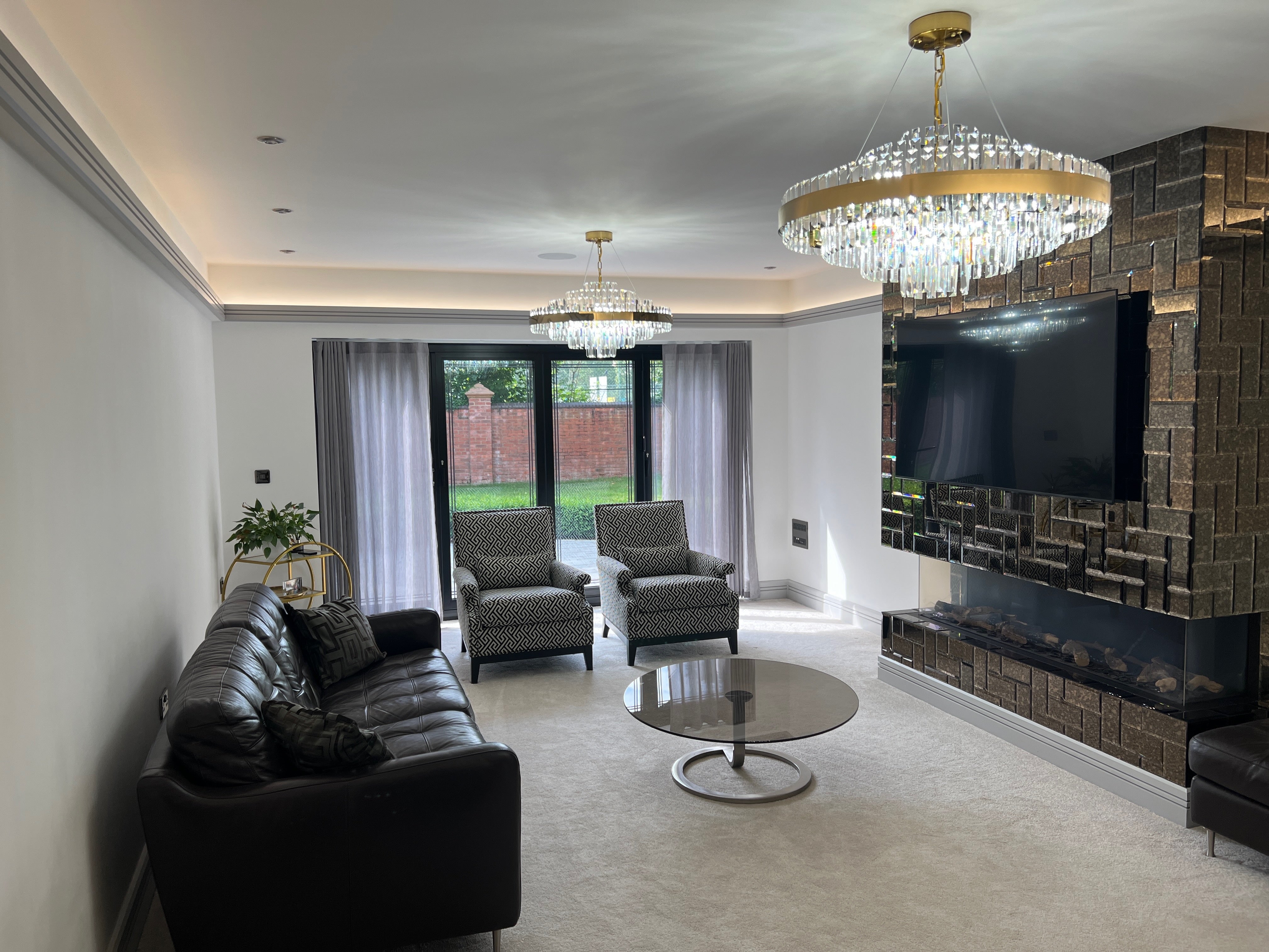 Belair circular chandelier in contemporary interior setting