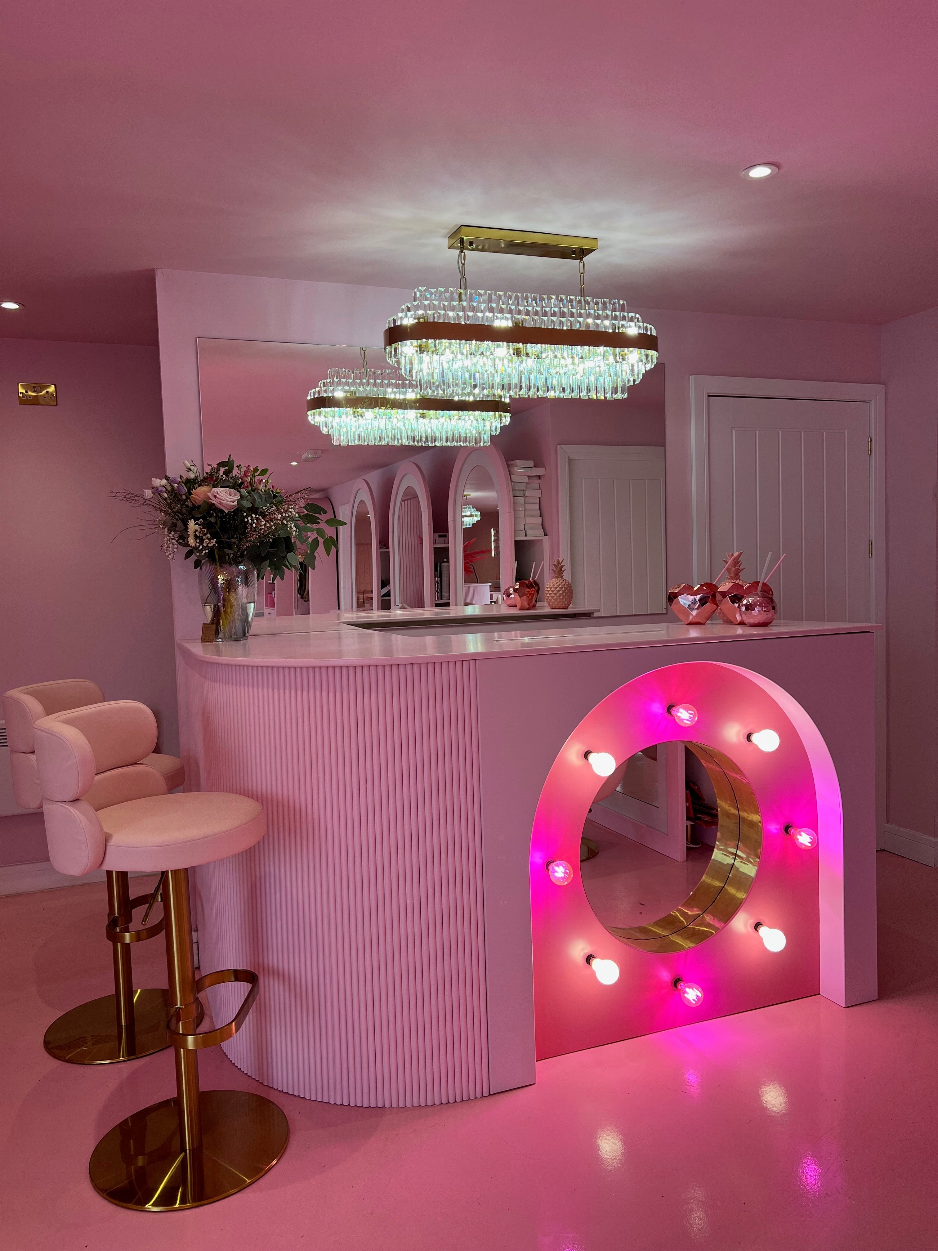 Belair rectangular chandelier in contemporary interior setting