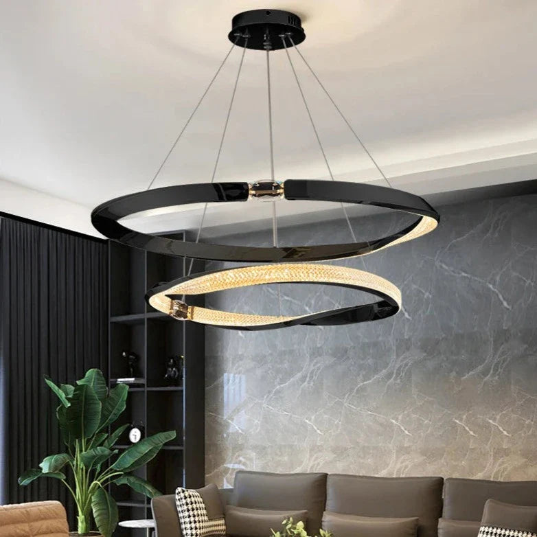 Belgravia circular double ring chandelier in contemporary interior