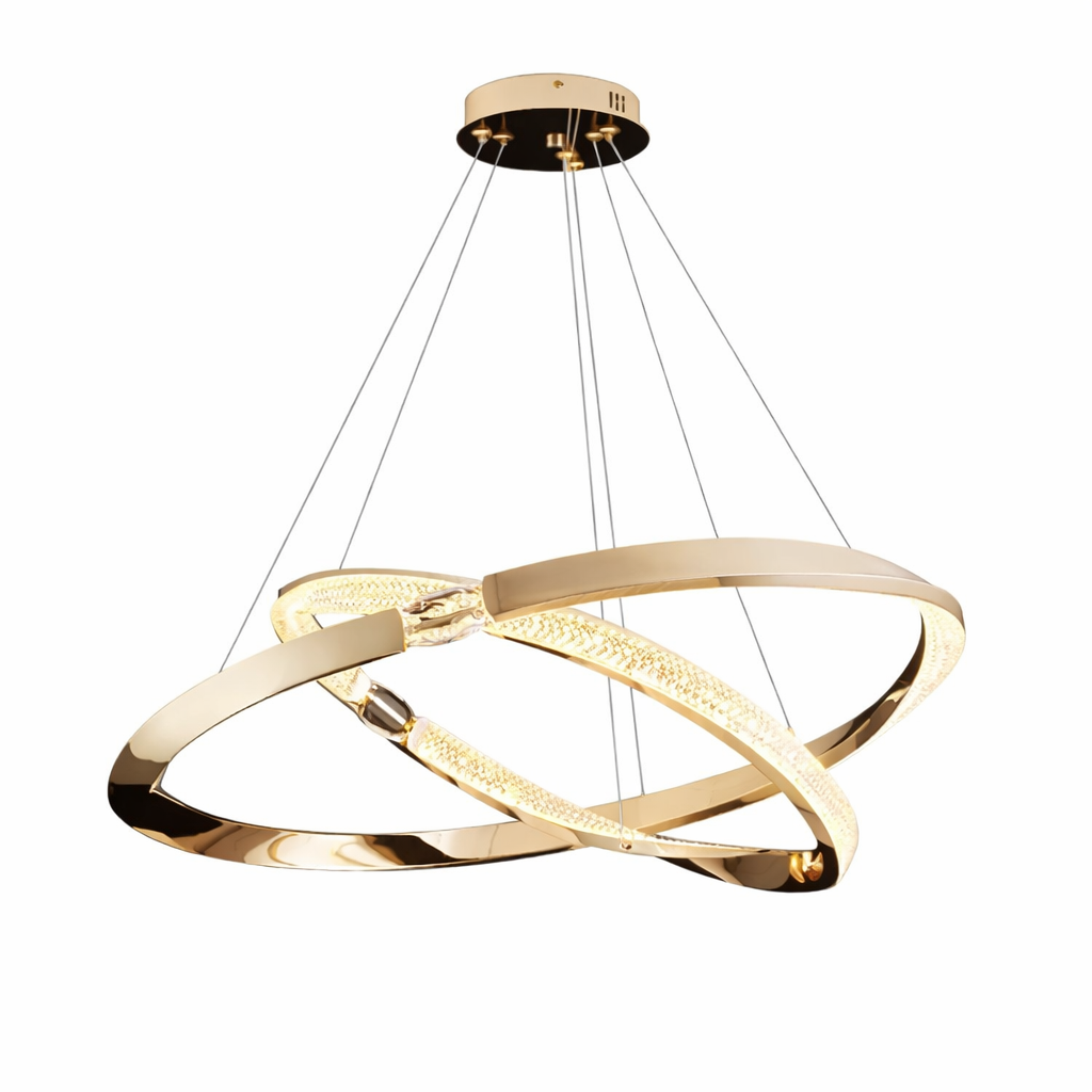 Belgravia double ring circular chandelier with crystal accents