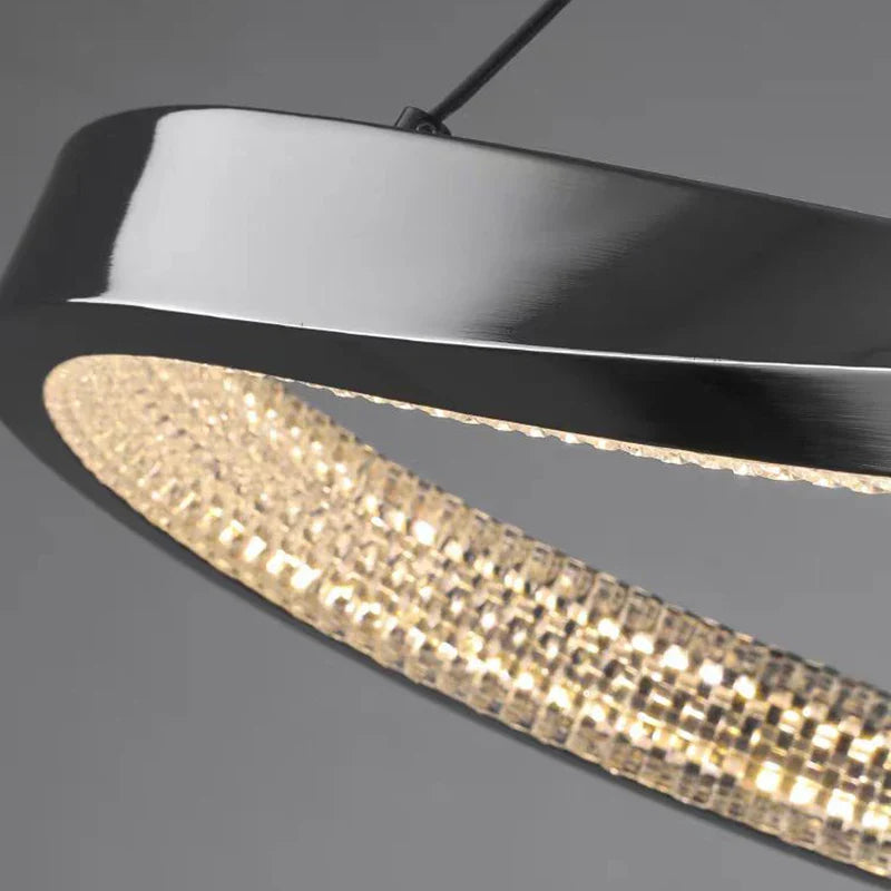 Close-up of integrated LED crystal detailing on Belgravia chandelier