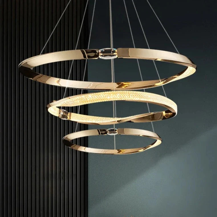 Belgravia trio chandelier suspended in contemporary interior