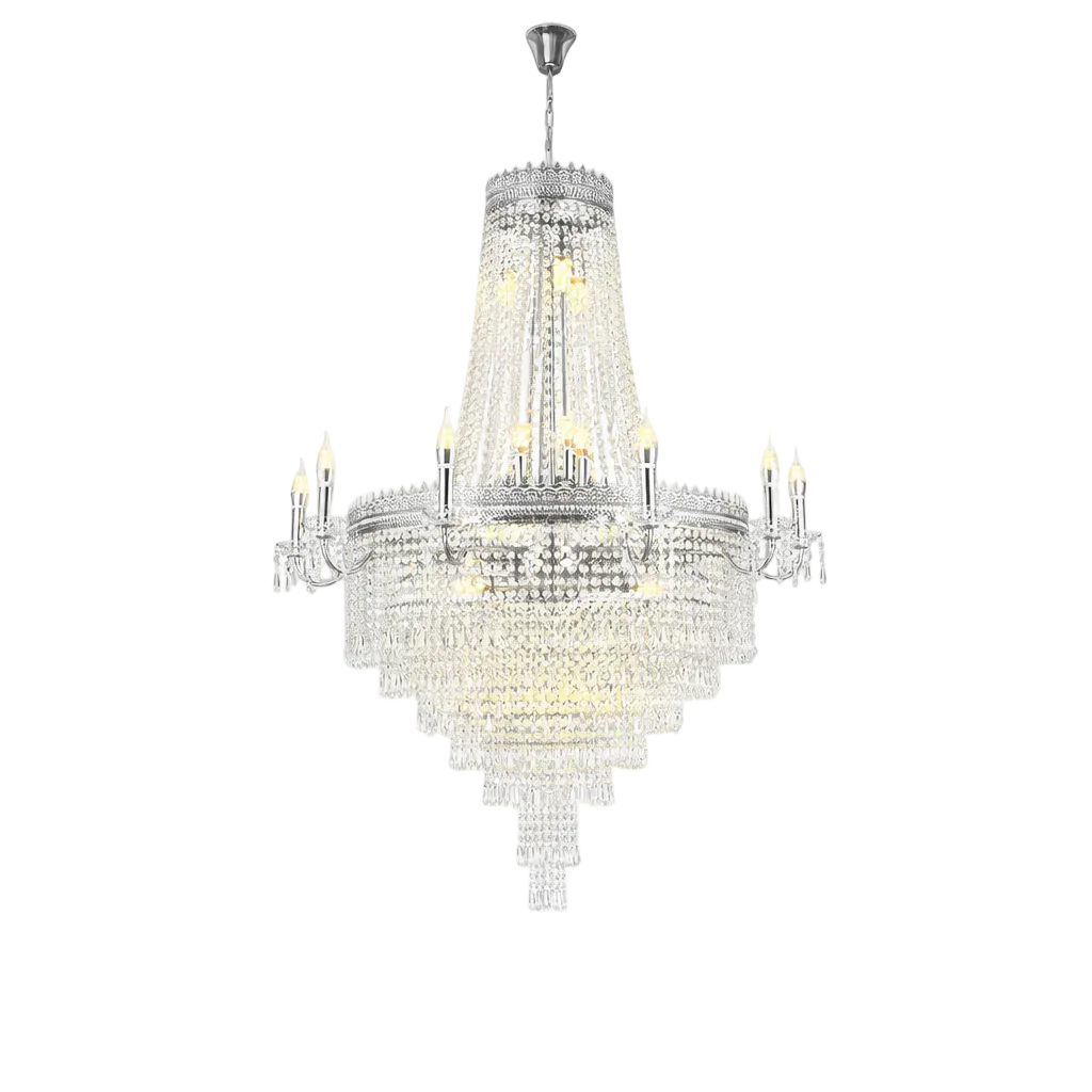 Belmond Grandeur crystal staircase chandelier with tiered design