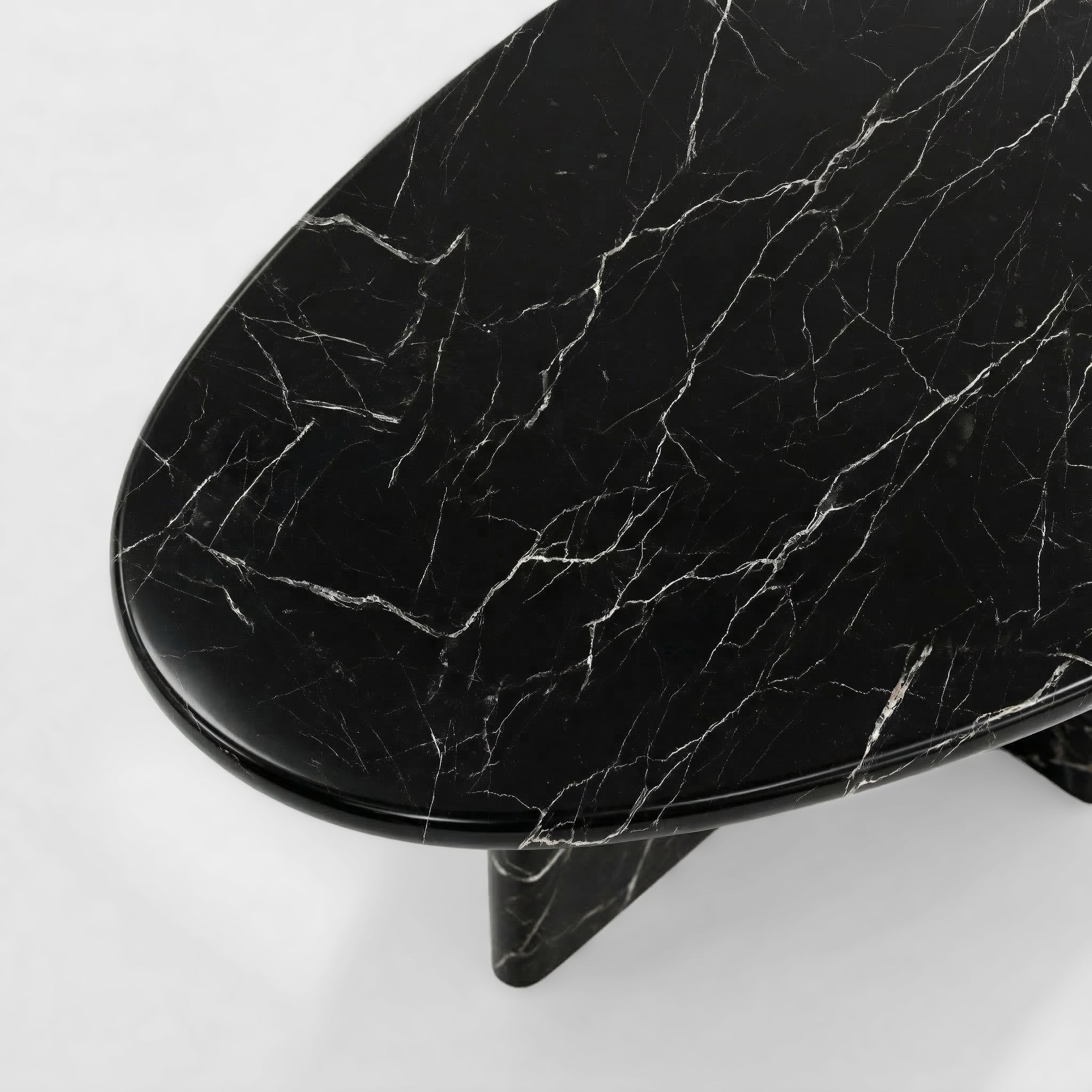 Black Marquina Marble Coffee Table - Pebble by VORELLI