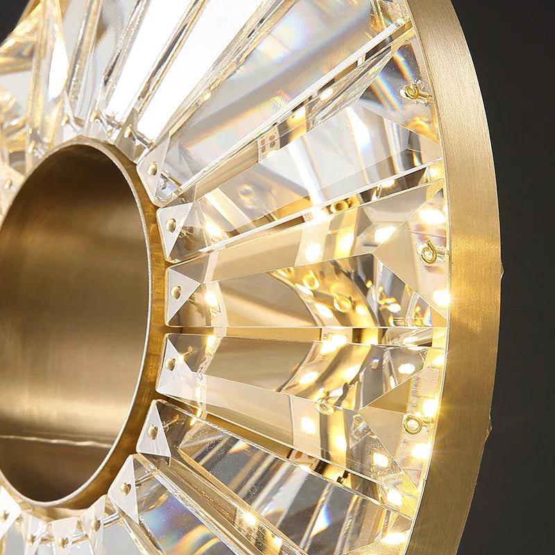 Close-up of crystal bars forming Bocelli pendant ring
