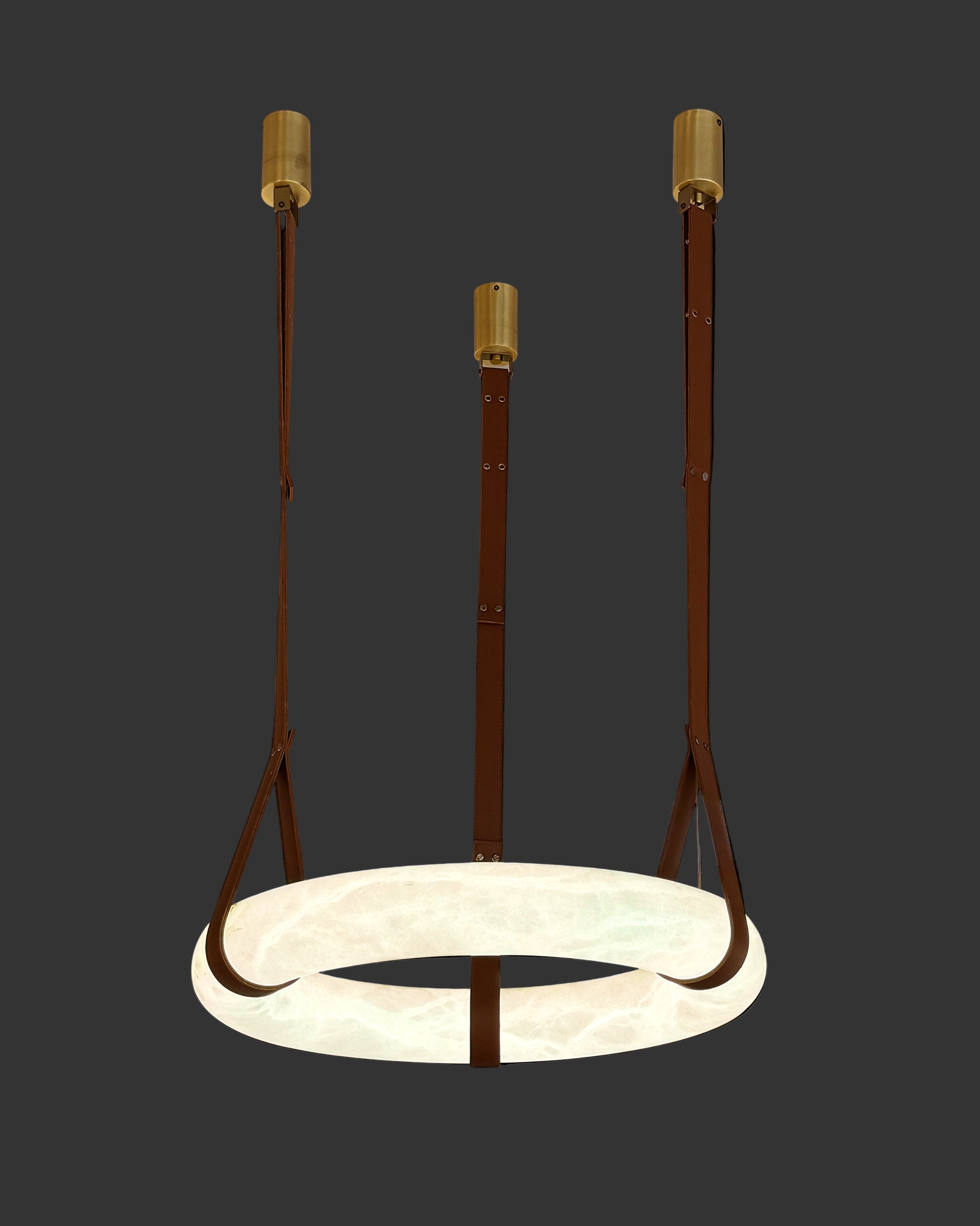 Botticino marble ceiling light installed in modern interior