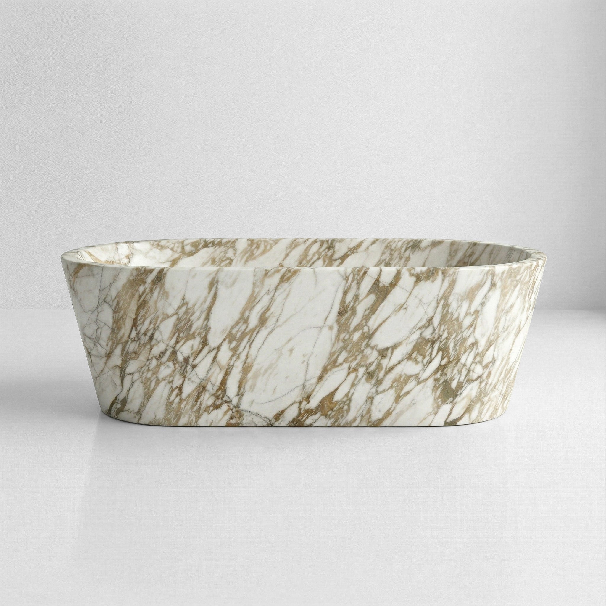 Calacatta Gold Marble Freestanding Bathtub - Tapered by VORELLI