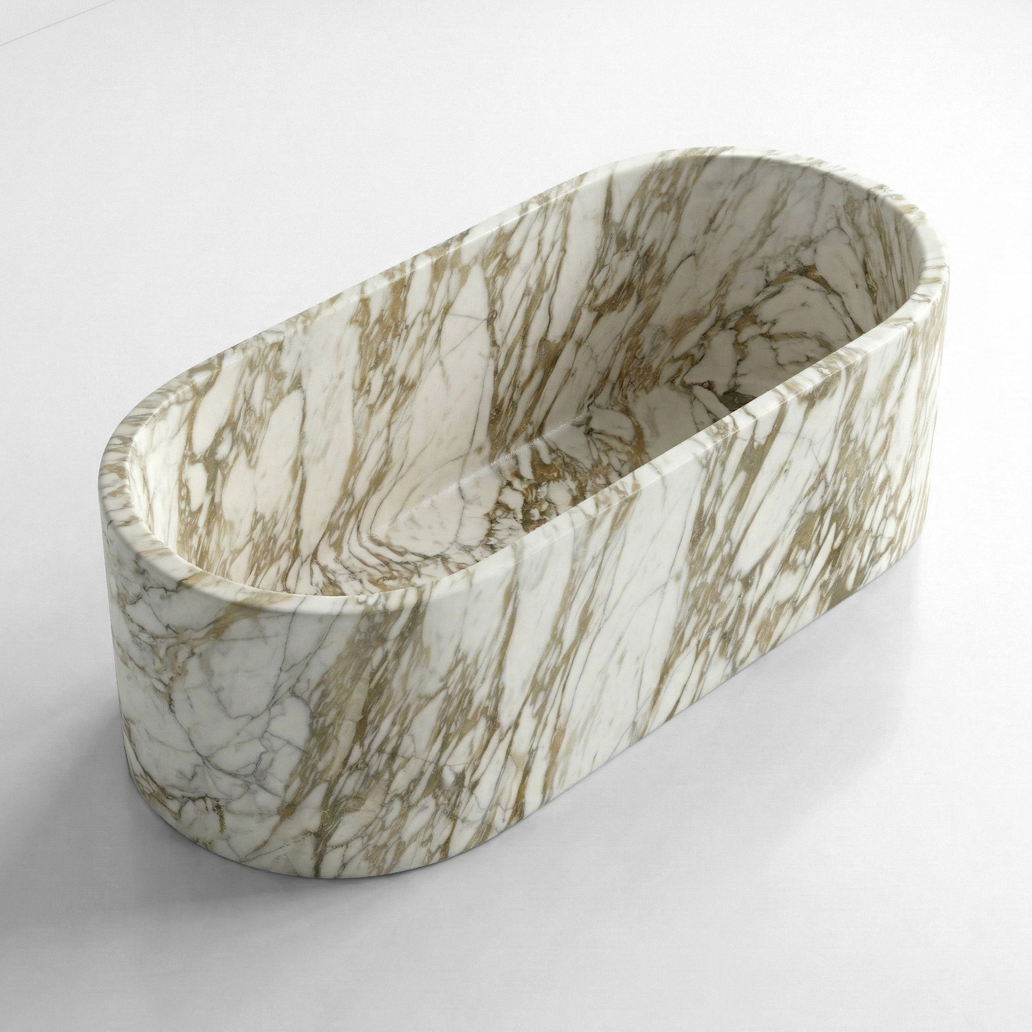 Calacatta Gold Marble Freestanding Bathtub - Elliptical by VORELLI