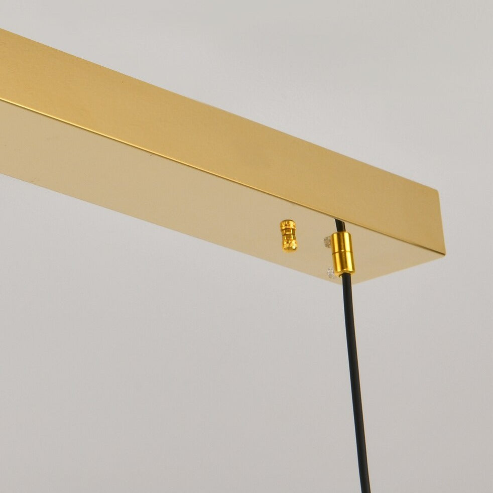 Rectangular brass ceiling mount of Capitano chandelier