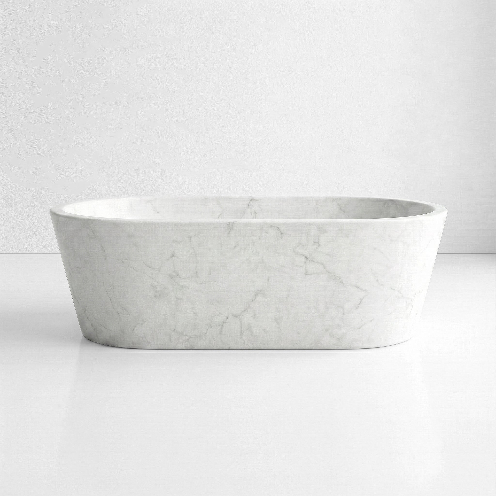 White Carrara Marble Freestanding Bathtub - Tapered by VORELLI