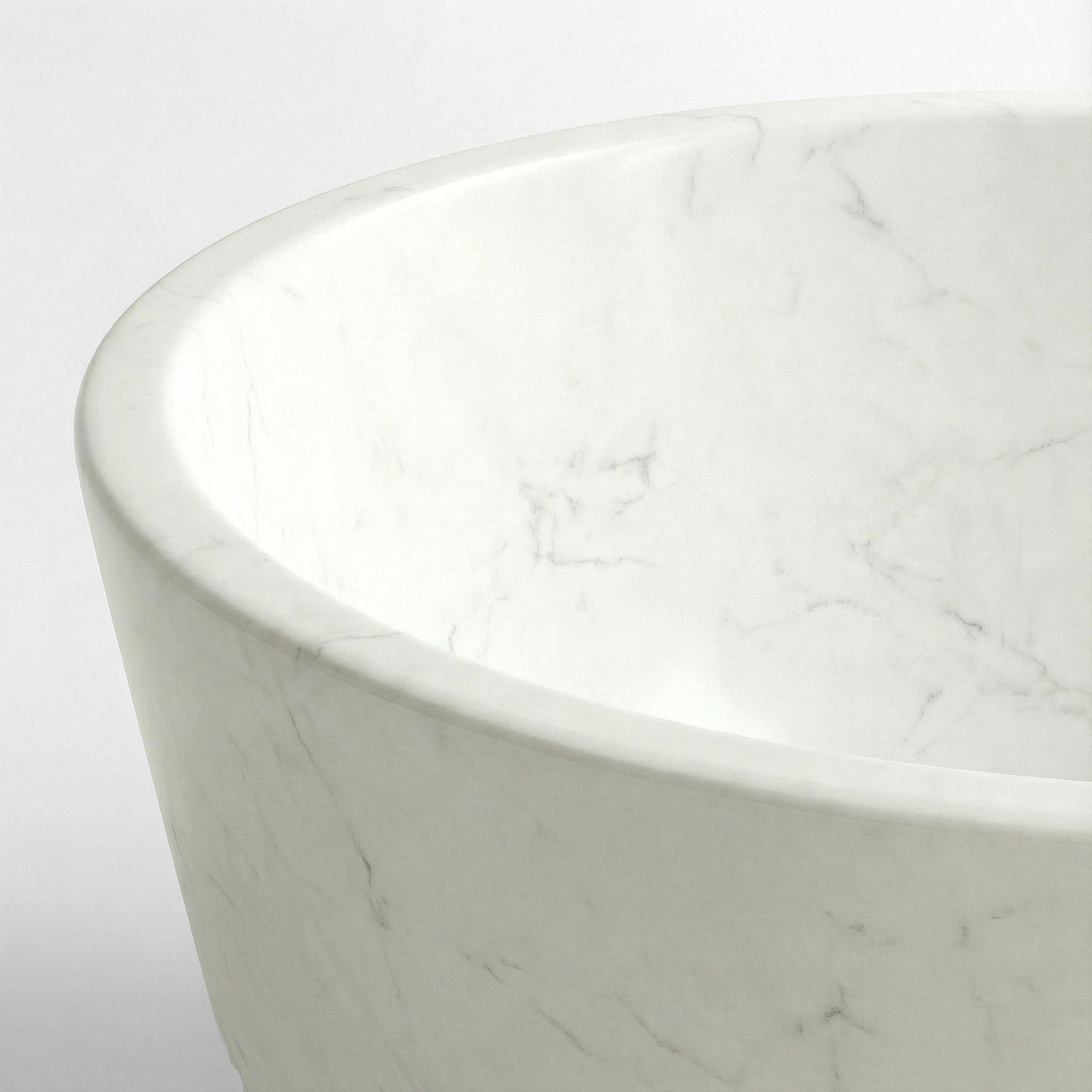 White Carrara Marble Freestanding Bathtub - Tapered by VORELLI