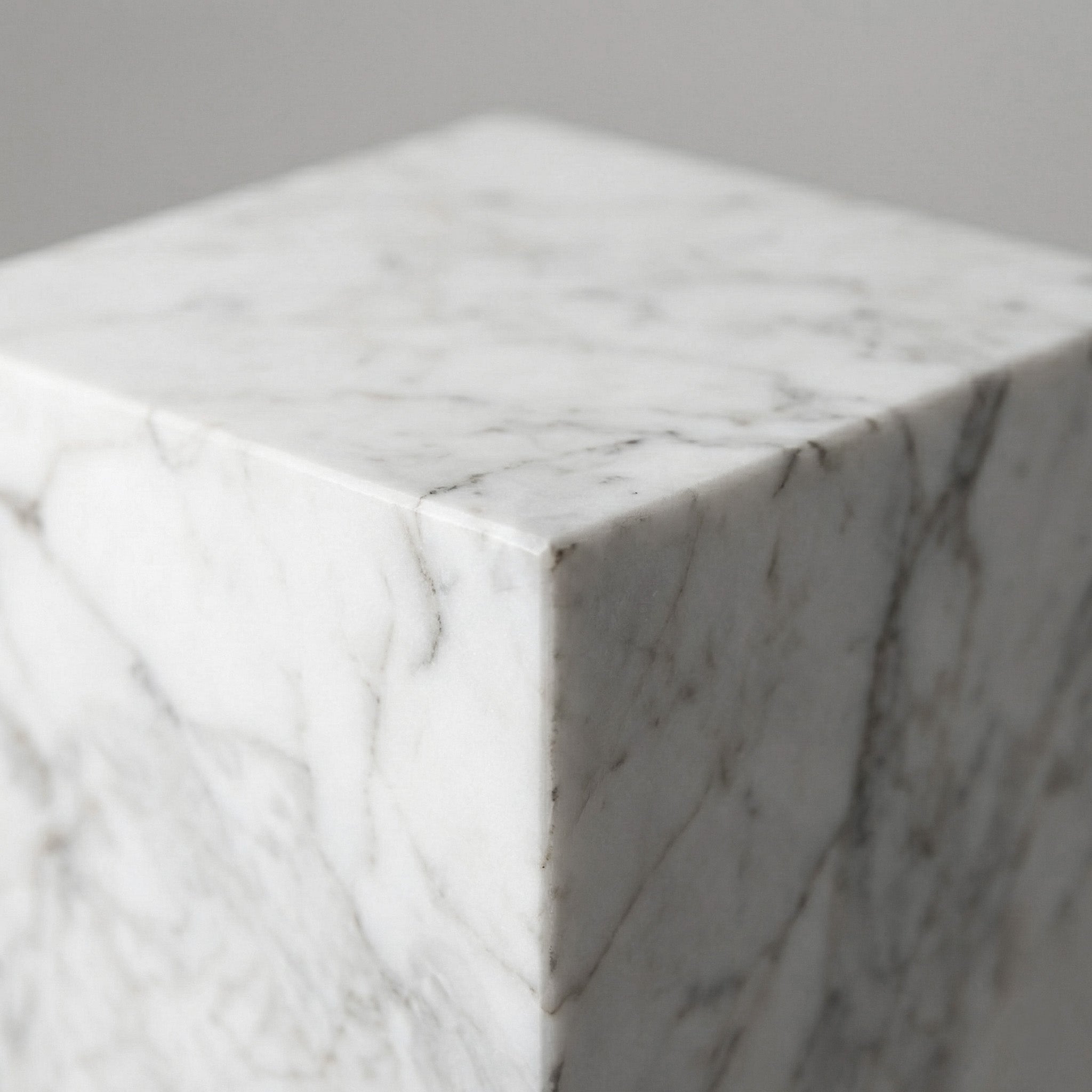 White Carrara Marble Pedestal Stand by VORELLI