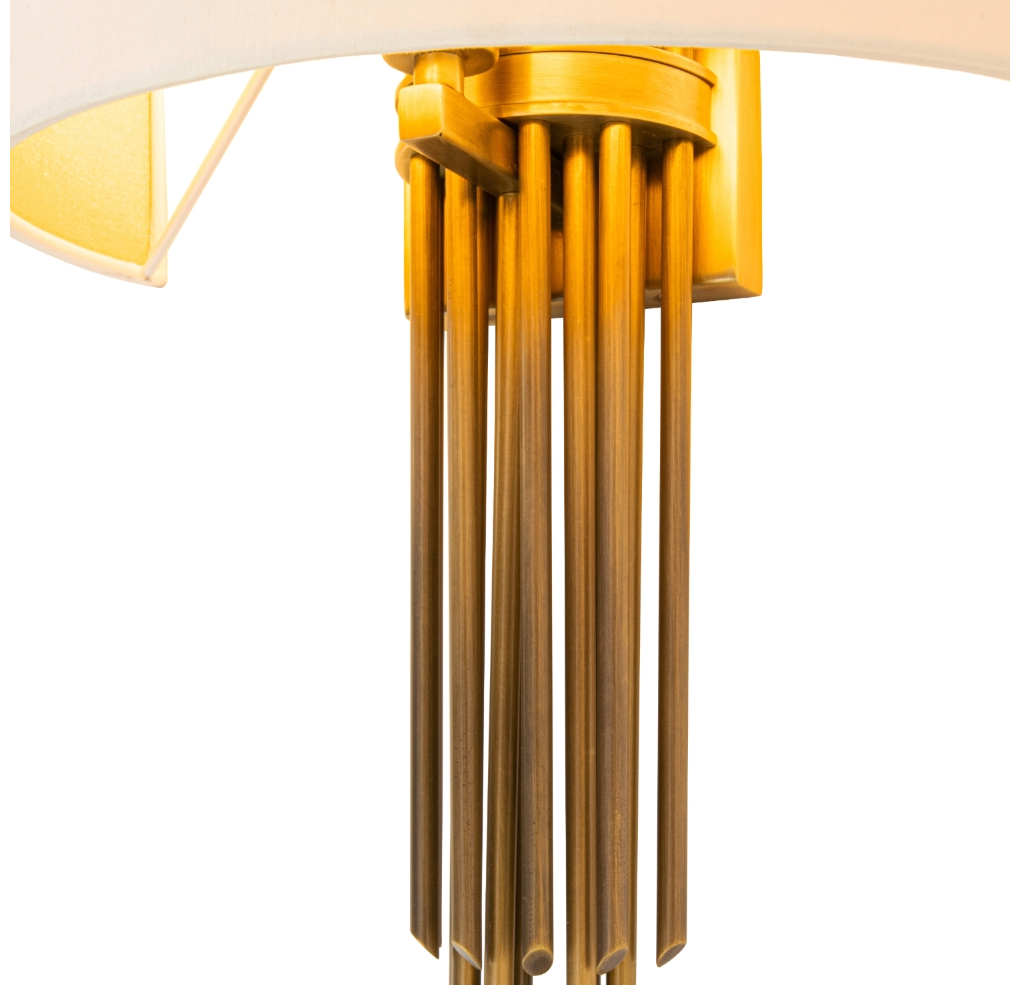Close-up of vertical metal tubing detail on wall light