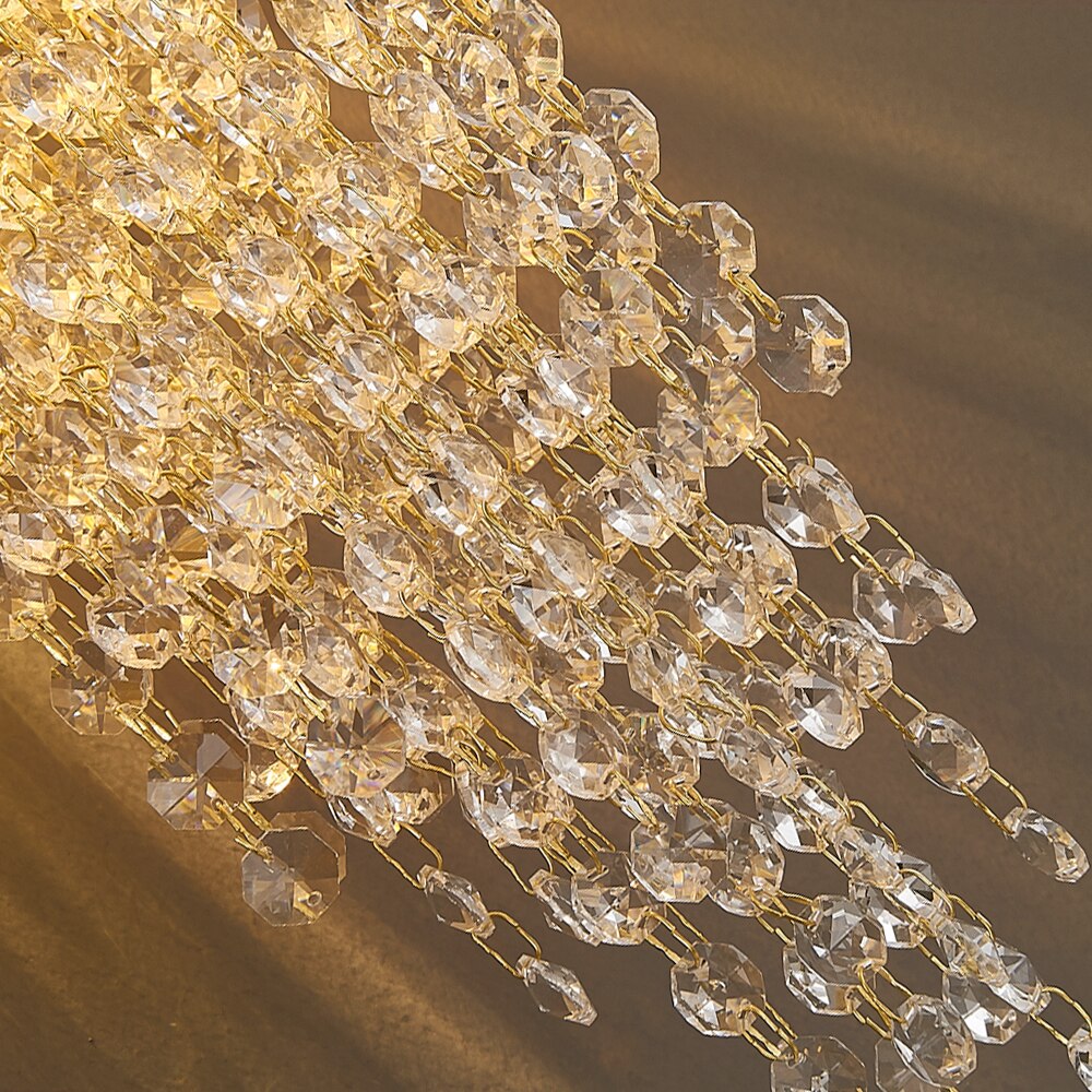 champs elysees wall light octagon crystal chain detailed view