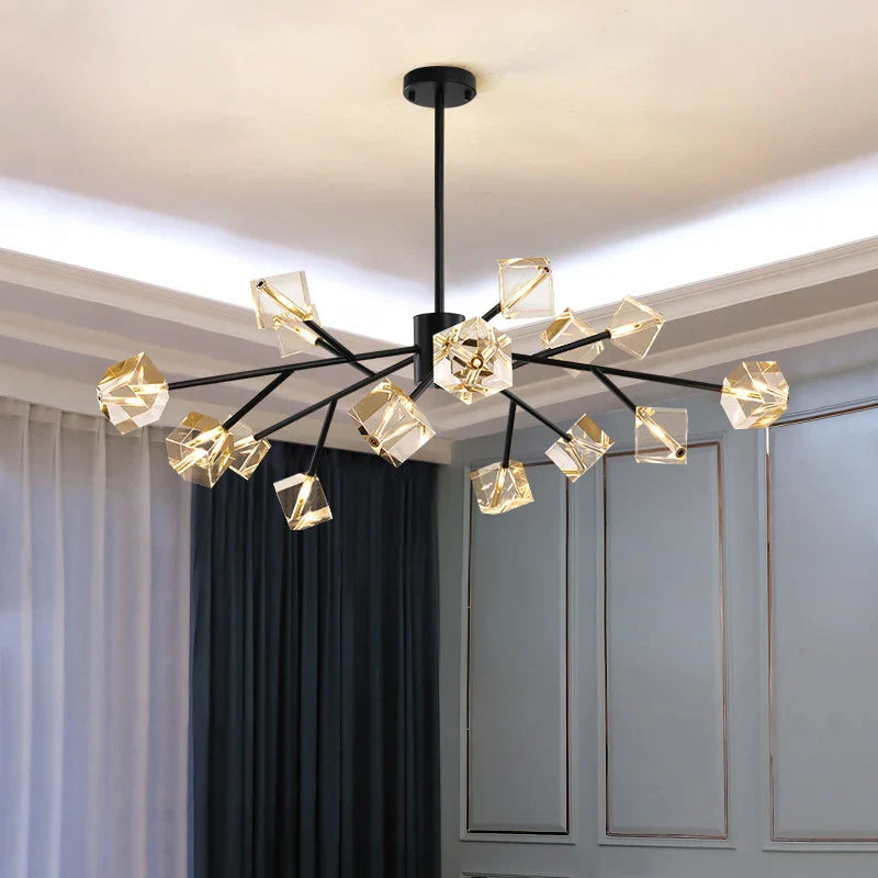 wide angle view of crenshaw pendant illuminating contemporary interior